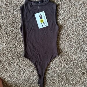 NWT Naked Wardrobe Brown Sleeveless Onesie